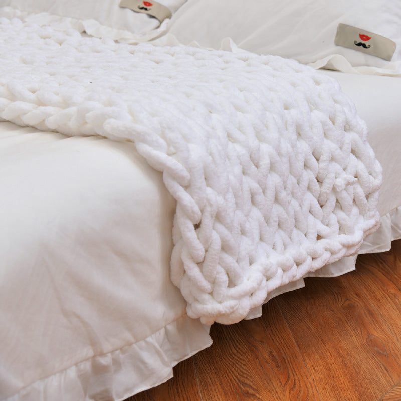 Knitted Chenille Blanket