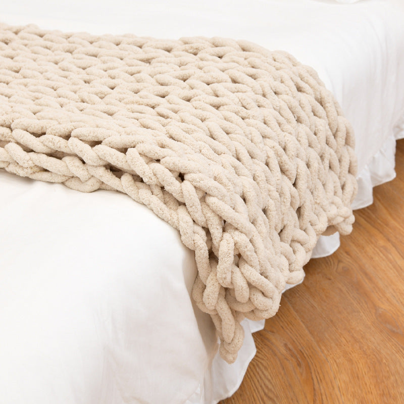 Knitted Chenille Blanket