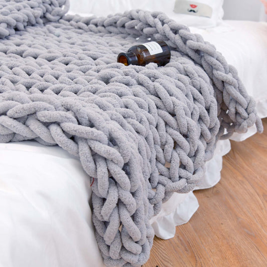 Knitted Chenille Blanket