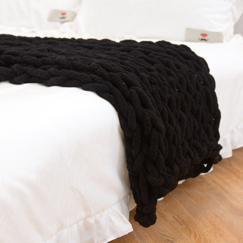 Knitted Chenille Blanket