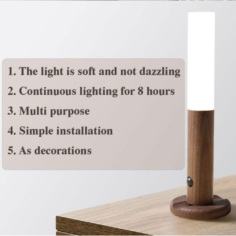 Wireless Rechargeable & Magnetic Wood Motion Sensor Wall Light